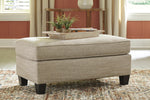 Almanza Wheat Fabric Ottoman