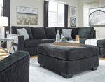 Altari Slate Chenille Oversized Accent Ottoman