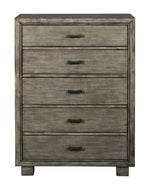 Arnett Gray Wood 5-Drawer Chest