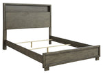 Arnett Gray Wood Full Bookcase Bed