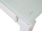 Baraga White Metal L-Desk with Glass Top