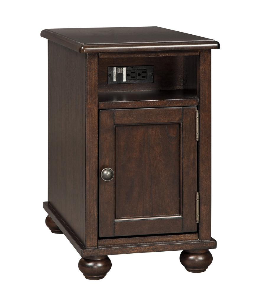 Barilanni Dark Brown Wood Chair Side End Table