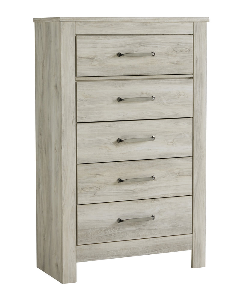 Bellaby Whitewash Wood 5-Drawer Chest