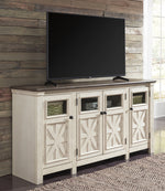 Bolanburg Weathered Oak/Antique White Wood Extra Large TV Stand