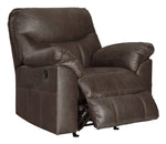 Boxberg Teak Faux Leather Manual Rocker Recliner