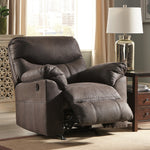 Boxberg Teak Faux Leather Manual Rocker Recliner