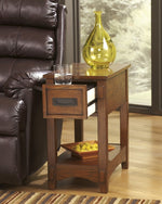 Breegin Brown Wood 1-Drawer Chair Side End Table