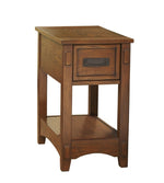 Breegin Brown Wood 1-Drawer Chair Side End Table