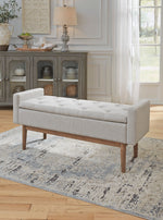 Briarson Beige Fabric Storage Bench