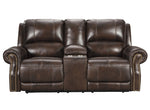 Buncrana Chocolate Leather Power Recliner Loveseat