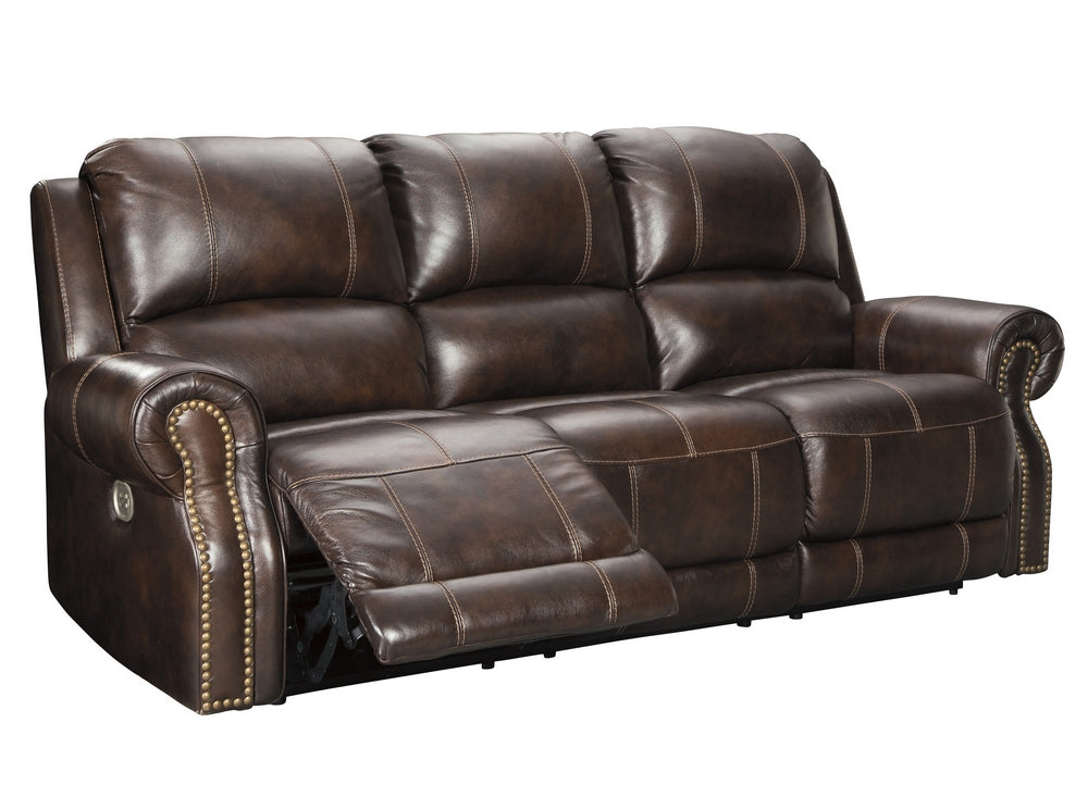 Buncrana Chocolate Leather Power Recliner Sofa (Oversized)