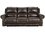 Buncrana Chocolate Leather Power Recliner Sofa (Oversized)