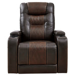 Composer Brown Faux Leather Power Recliner