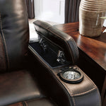 Composer Brown Faux Leather Power Recliner