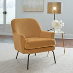 Dericka Gold Fabric Accent Chair