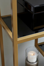 Frankwell Gray Glass/Gold Metal Bookcase