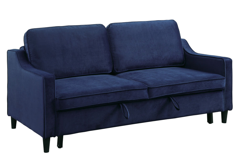 Adelia Navy Velvet Fabric Convertible Studio Sofa