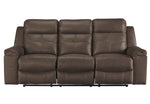 Jesolo Coffee Faux Suede Fabric Manual Recliner Sofa