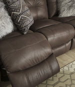 Jesolo Coffee Faux Suede Fabric Manual Recliner Sofa