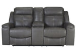 Jesolo Dark Gray Faux Suede Fabric Manual Recliner Loveseat