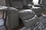 Jesolo Dark Gray Faux Suede Fabric Manual Recliner Loveseat