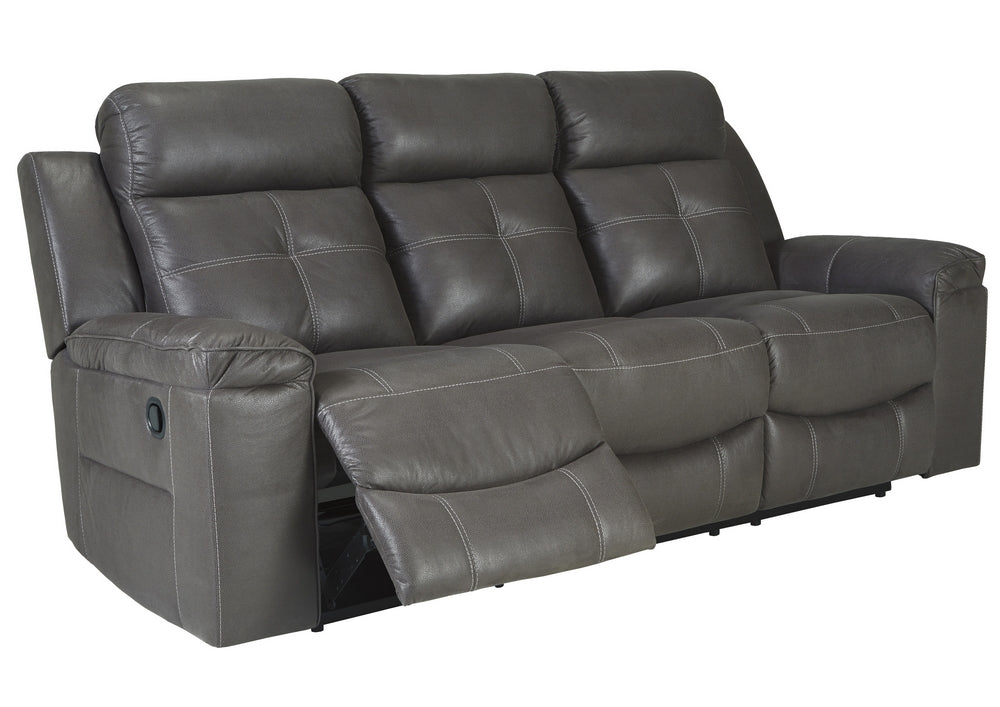 Jesolo Dark Gray Faux Suede Fabric Manual Recliner Sofa