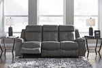 Jesolo Dark Gray Faux Suede Fabric Manual Recliner Sofa