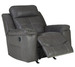 Jesolo Dark Gray Faux Suede Fabric Manual Rocker Recliner