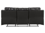 Kempten Black Faux Leather Manual Recliner Sofa