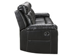 Kempten Black Faux Leather Manual Recliner Sofa