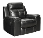 Kempten Black Faux Leather Manual Rocker Recliner