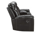 Kempten Black Faux Leather Manual Recliner Loveseat