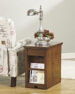 Laflorn Brown Wood Chair Side End Table