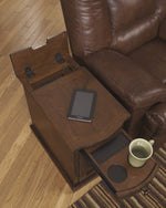 Laflorn Medium Brown Wood Chair Side End Table