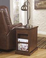 Laflorn Medium Brown Wood Chair Side End Table