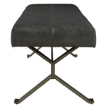 Lariland Black Faux Leather Accent Bench