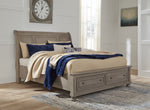 Lettner Gray Cal King Sleigh Storage Bed