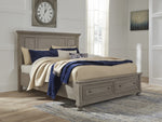 Lettner Light Gray Cal King Storage Bed