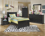 Maribel Black Wood Twin Panel Bed