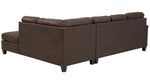 Navi 2-Pc Chestnut Faux Leather RAF Sectional (Oversized)