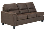 Navi 2-Pc Chestnut Faux Leather RAF Sectional (Oversized)