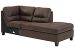 Navi 2-Pc Chestnut Faux Leather RAF Sectional (Oversized)