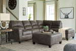 Navi 2-Pc Smoke Faux Leather RAF Sectional (Oversized)