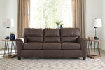 Navi Chestnut Faux Leather Sofa