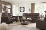 Navi Chestnut Faux Leather Sofa