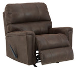 Navi Chestnut Faux Leather Manual Rocker Recliner