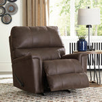 Navi Chestnut Faux Leather Manual Rocker Recliner