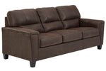 Navi Chestnut Faux Leather Queen Sofa Sleeper