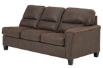 Navi 2-Pc Chestnut Faux Leather LAF Sectional with Sleeper (Oversized)