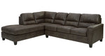 Navi 2-Pc Smoke Faux Leather LAF Sectional with Sleeper (Oversized)